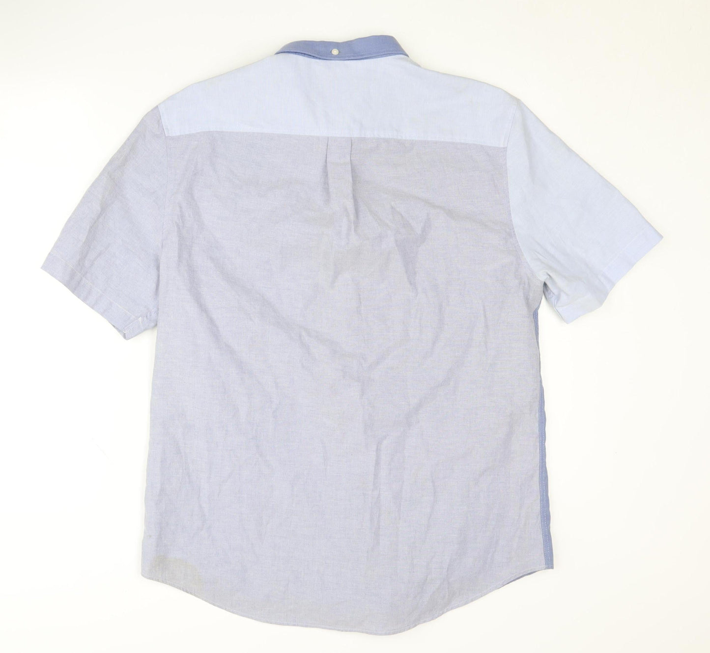 River Island Men's Blue Colourblock Casual Shirt L