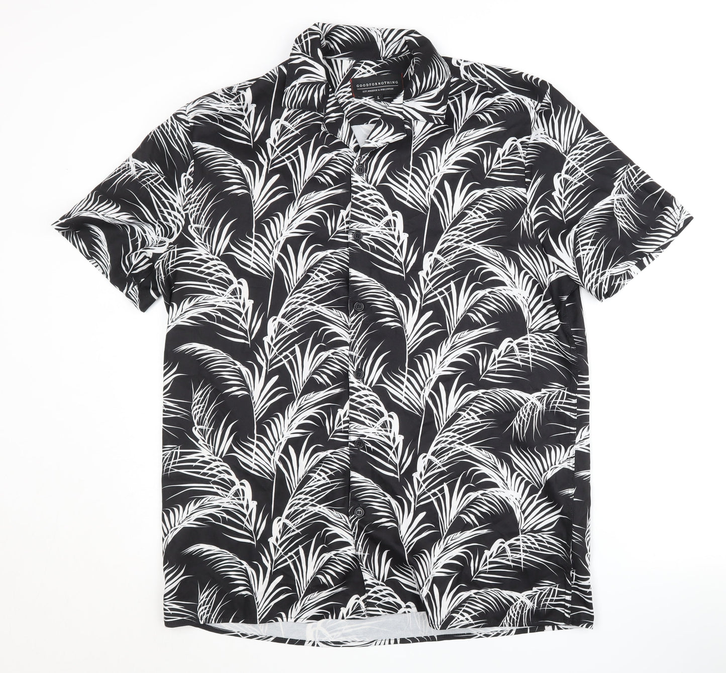 Goodfornothing Men's Black Floral Shirt - L Casual
