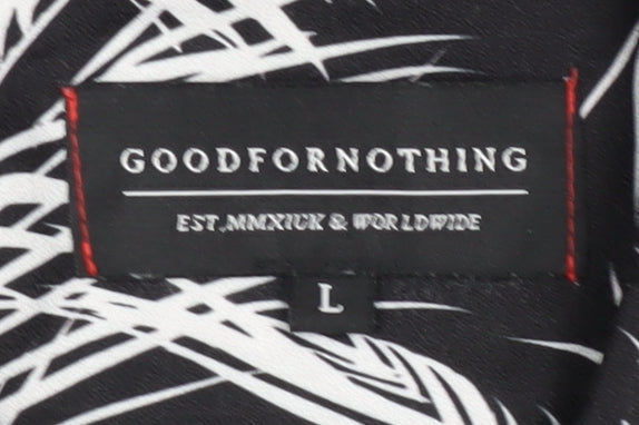 Goodfornothing Men's Black Floral Shirt - L Casual