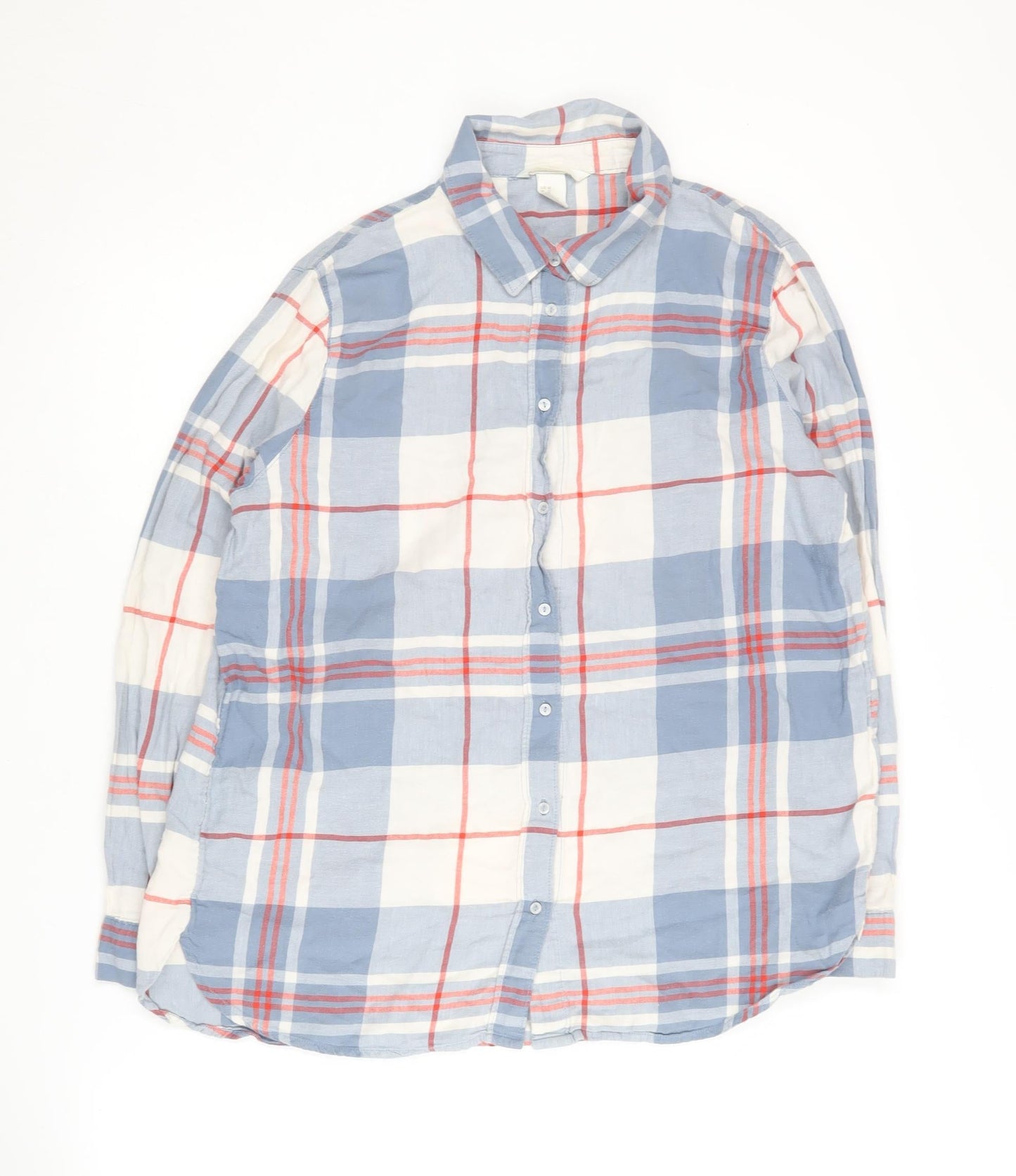 H&M Women's Multicoloured Plaid Button-Up Shirt