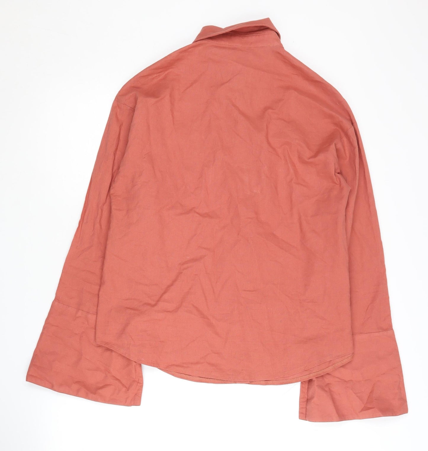 Womens UK Size 8 PRETTYLITTLETHING Red Basic Button-Up