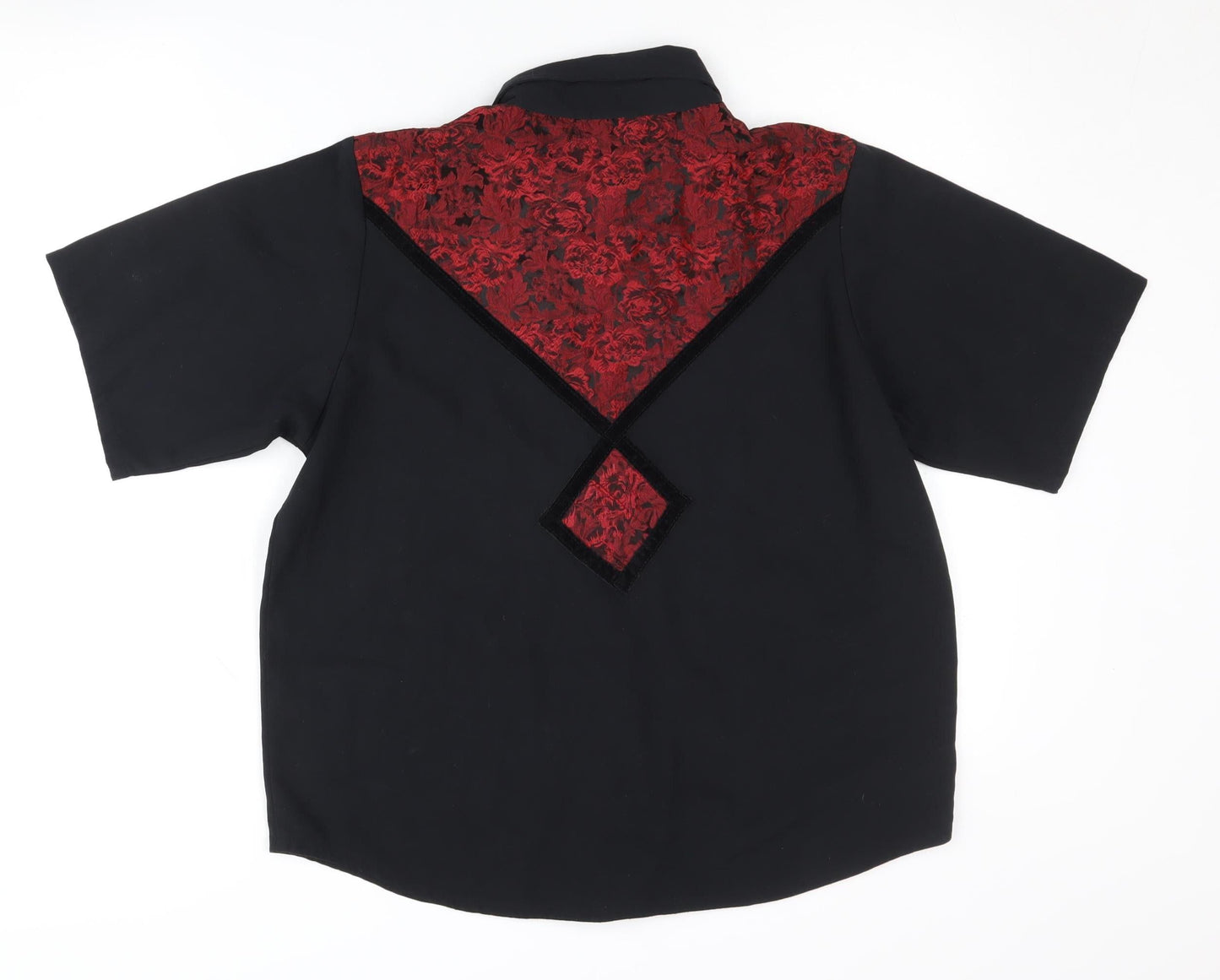 Silver Dollar Unisex Black Button-Up Shirt, Size 14