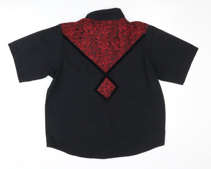 Silver Dollar Unisex Black Button-Up Shirt, Size 14