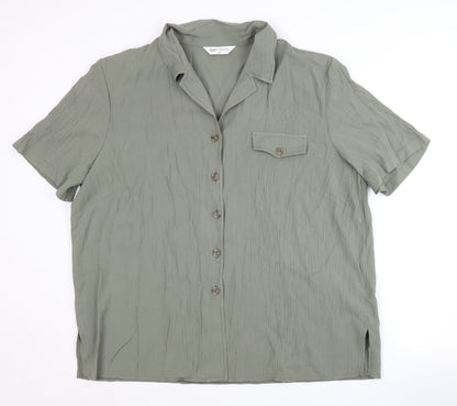Womens UK Size 22 Bonmarché Green Basic Button-Up