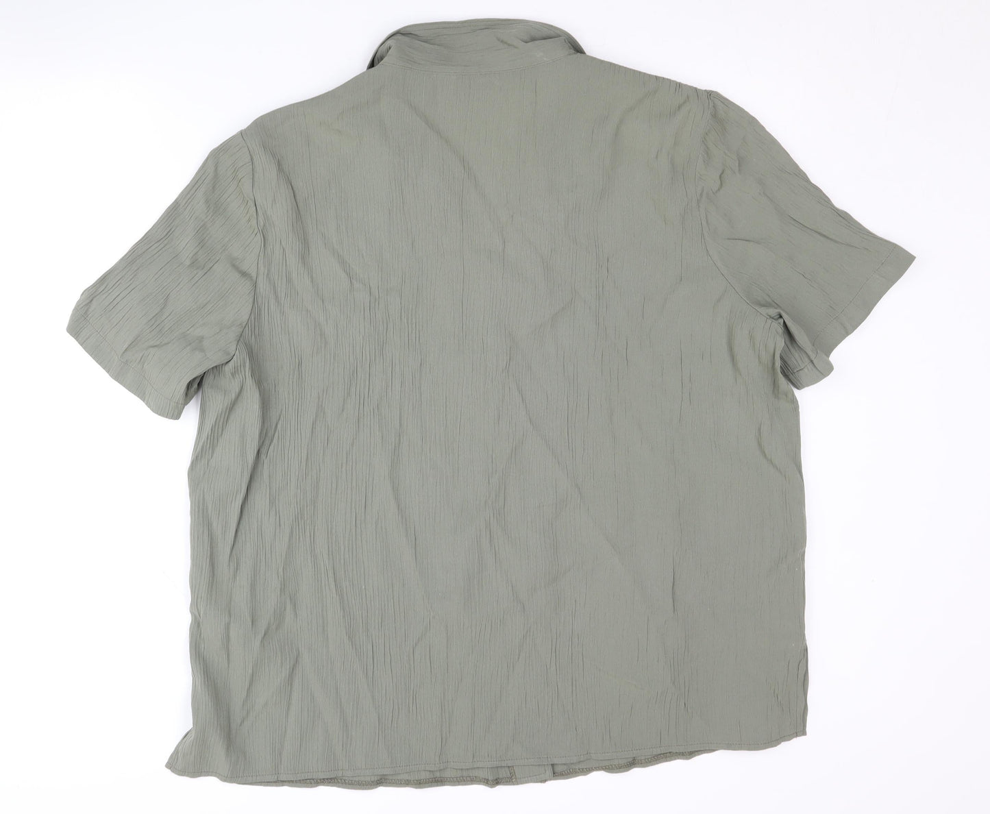 Womens UK Size 22 Bonmarché Green Basic Button-Up