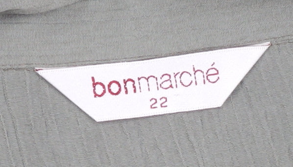 Womens UK Size 22 Bonmarché Green Basic Button-Up