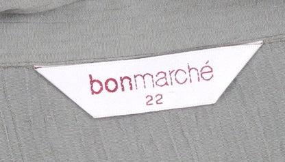 Womens UK Size 22 Bonmarché Green Basic Button-Up