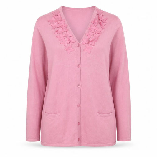 Womens UK Size 12 Eastex Pink Cardigan Jumper