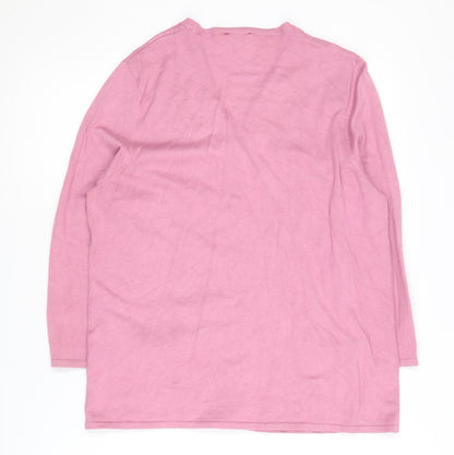 Eastex Women's Pink Cardigan, Size 12, Embroidered V-Neck