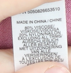 Eastex Women's Pink Cardigan, Size 12, Embroidered V-Neck