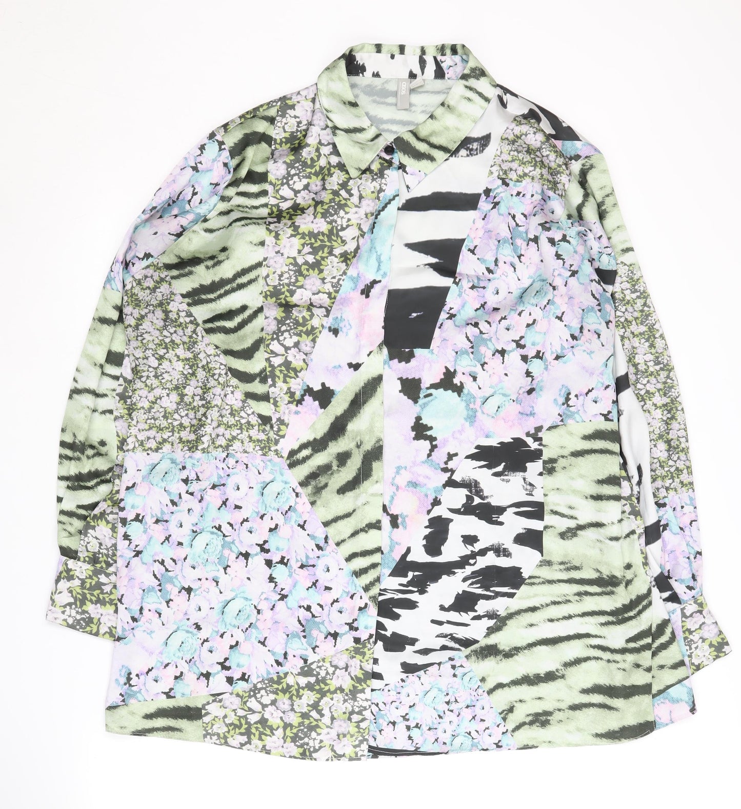 Womens UK Size 16 ASOS Multicoloured Basic Button-Up