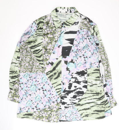 Womens UK Size 16 ASOS Multicoloured Basic Button-Up