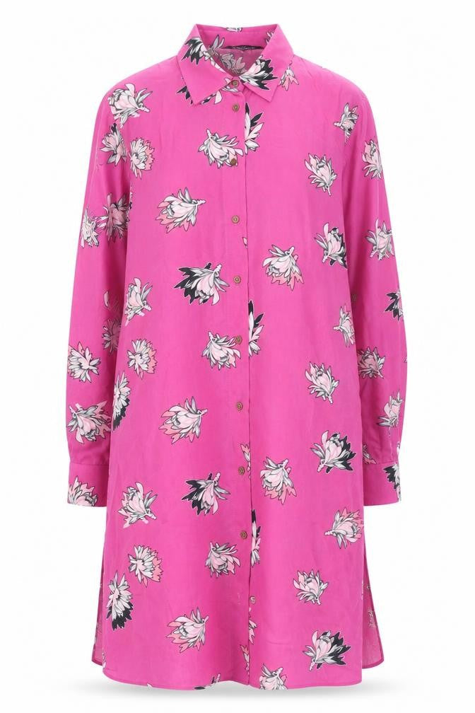 SOSANDAR Women's Pink Floral Shirt Dress, Size 8