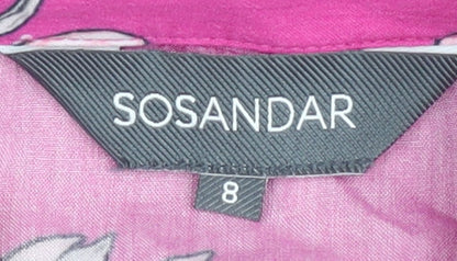 SOSANDAR Women's Pink Floral Shirt Dress, Size 8