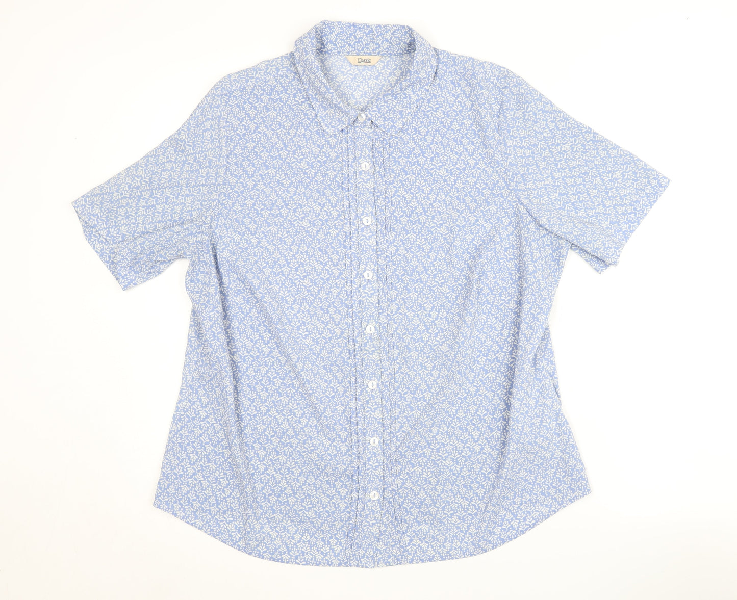 Womens UK Size 16 Marks and Spencer Blue Basic Button-Up