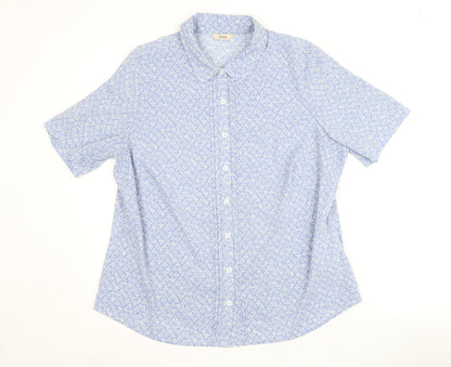 Womens UK Size 16 Marks and Spencer Blue Basic Button-Up