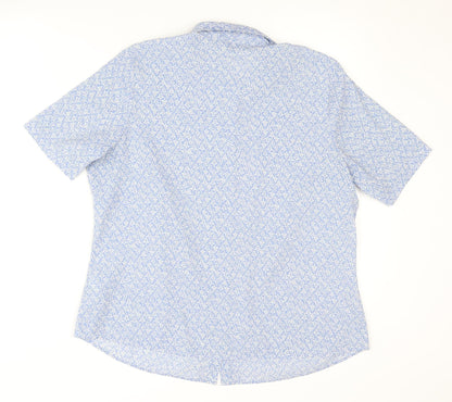 Womens UK Size 16 Marks and Spencer Blue Basic Button-Up