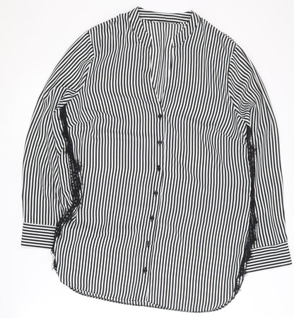 Simply Be Women's Black Striped Button-Up, Size 16