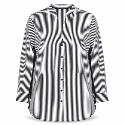 Simply Be Women's Black Striped Button-Up, Size 16