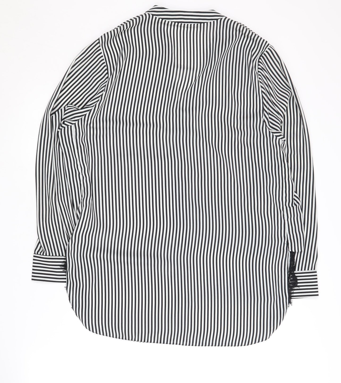 Simply Be Women's Black Striped Button-Up, Size 16