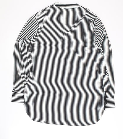 Simply Be Women's Black Striped Button-Up, Size 16