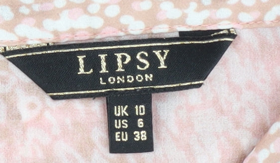 Womens UK Size 10 Lipsy Multicoloured Basic Button-Up