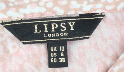 Womens UK Size 10 Lipsy Multicoloured Basic Button-Up