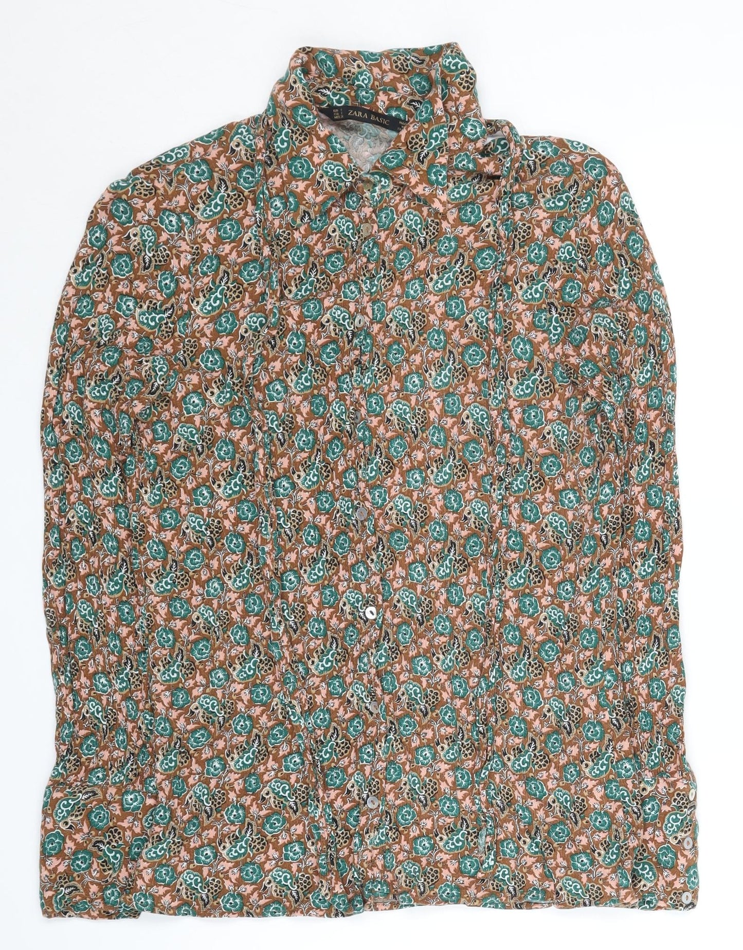 Womens UK Size S Zara Basic Multicoloured Basic Blouse