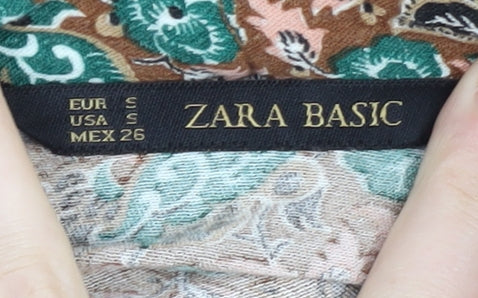 Womens UK Size S Zara Basic Multicoloured Basic Blouse
