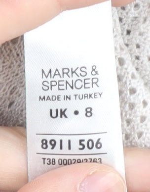 Womens UK Size 8 Marks and Spencer Beige Cardigan Jumper
