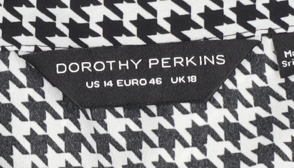 Womens UK Size 18 Dorothy Perkins Black Basic Button-Up