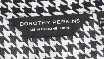 Womens UK Size 18 Dorothy Perkins Black Basic Button-Up