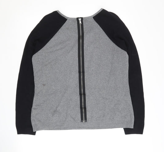 Womens UK Size 16 Marks and Spencer Grey Full Zip Jumper