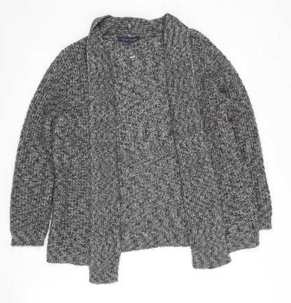 Violeta by Mango Women's Grey Knit Open Front Cardigan Size 10