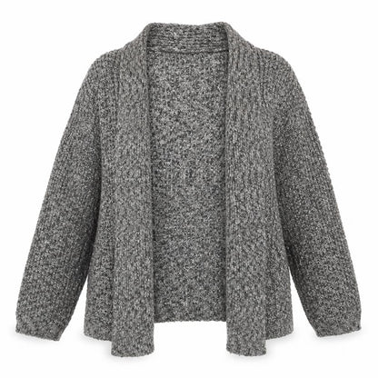 Violeta by Mango Women's Grey Knit Open Front Cardigan Size 10