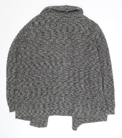 Violeta by Mango Women's Grey Knit Open Front Cardigan Size 10