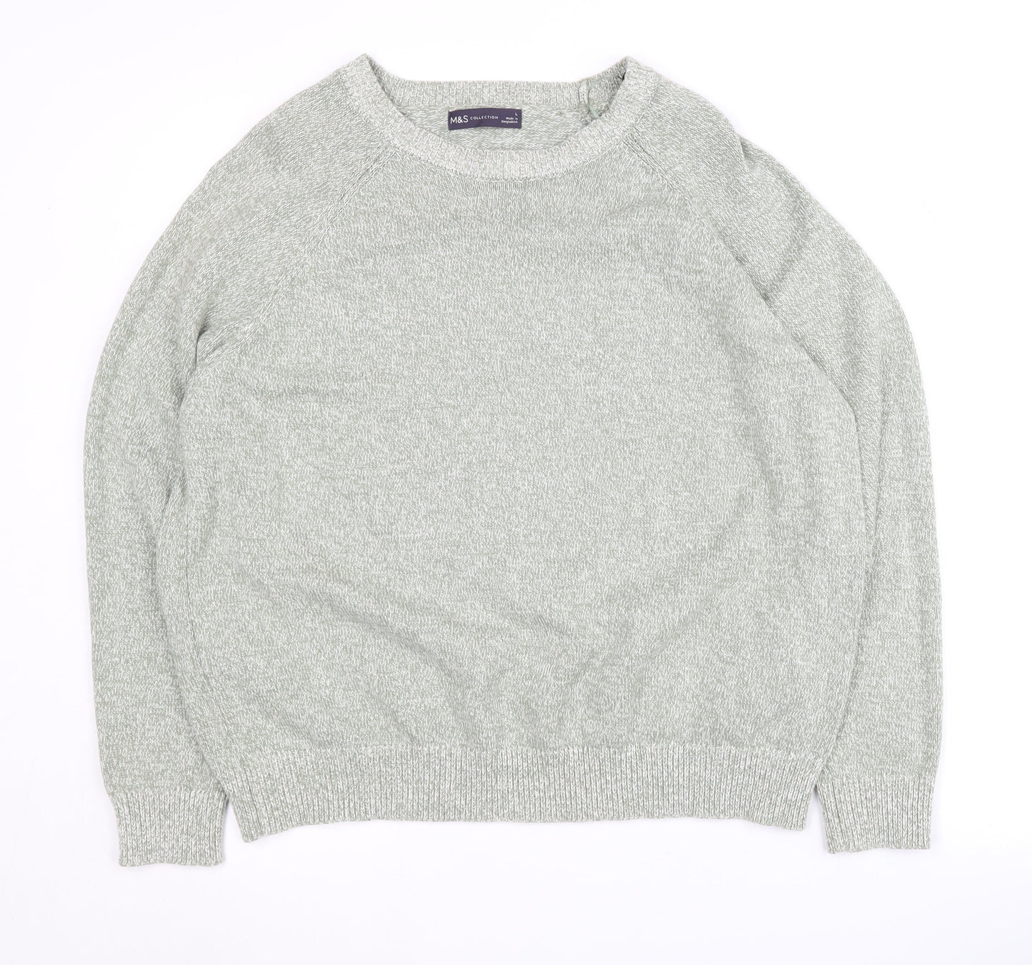 Womens UK Size L Marks and Spencer Green Pullover Jumper