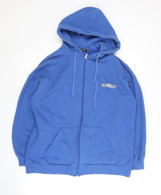 Boohoo Women's Blue Full Zip Hoodie Size 8