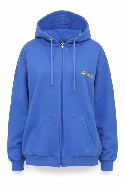 Womens UK Size 8 Boohoo Blue Full Zip Hoodie