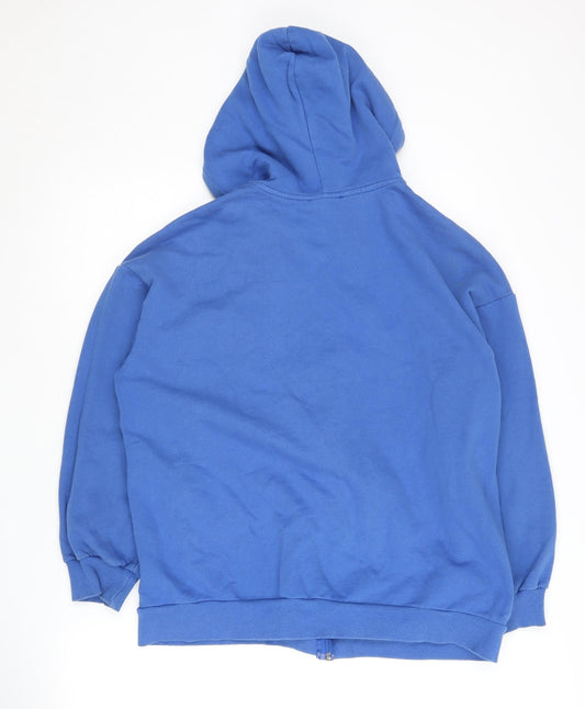 Boohoo Women's Blue Full Zip Hoodie Size 8