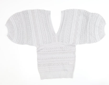 Womens UK Size 12 River Island Silver Pullover Jumper