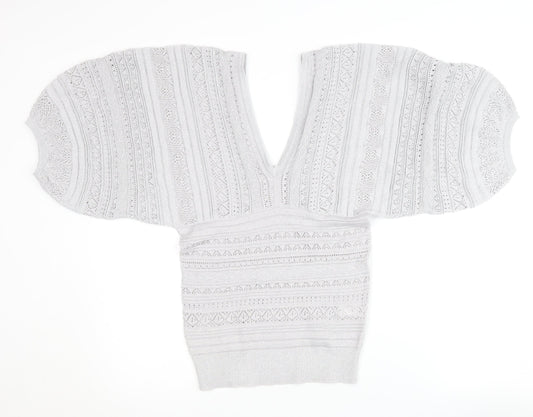 Womens UK Size 12 River Island Silver Pullover Jumper