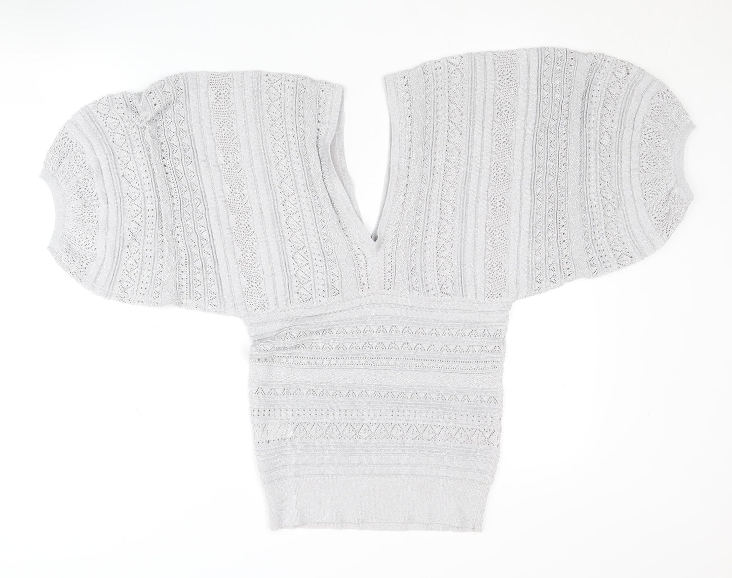 Womens UK Size 12 River Island Silver Pullover Jumper