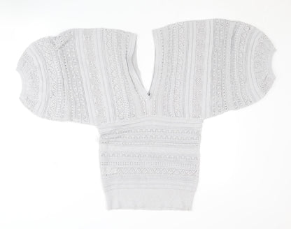 Womens UK Size 12 River Island Silver Pullover Jumper