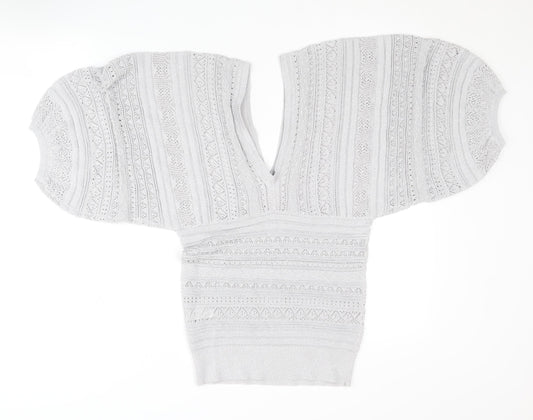 Womens UK Size 12 River Island Silver Pullover Jumper