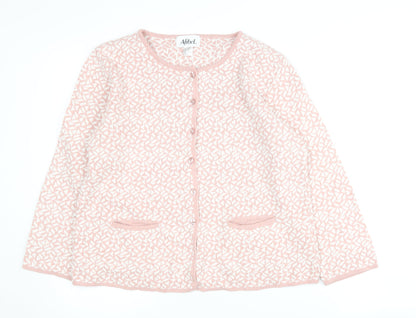 Womens UK Size 14 Afibel Pink Cardigan Jumper