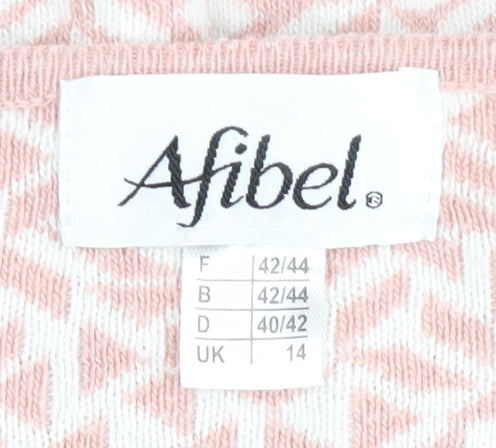 Womens UK Size 14 Afibel Pink Cardigan Jumper