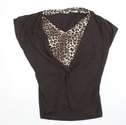 Marks and Spencer Women's Brown Wrap Top UK 16