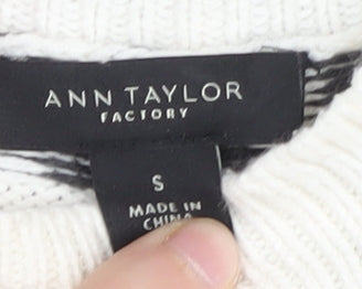 Womens UK Size S Ann Taylor White Pullover Jumper
