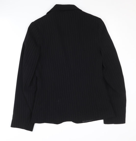 New Look Black Pinstripe Womens Blazer Size 10